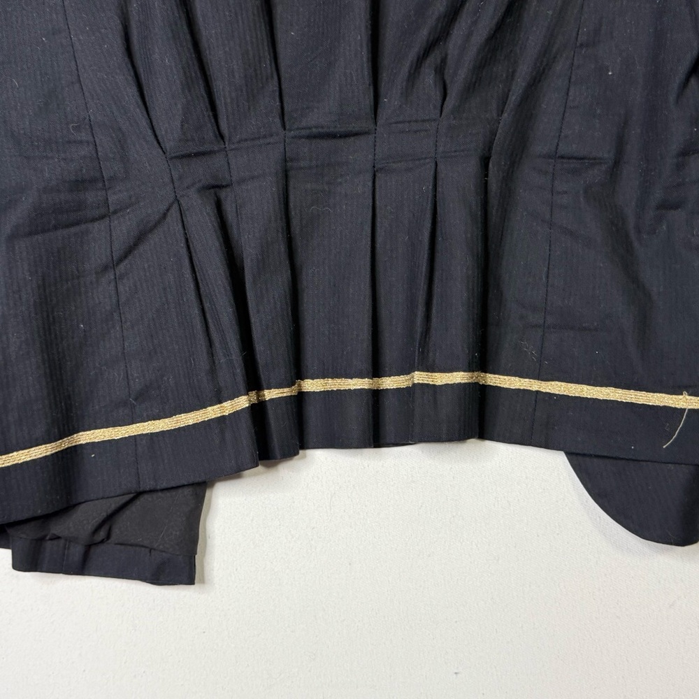Nicole Miller Military Band Jacket Black Gold Trim Cropped Blazer Size 16 - Picture 9 of 9